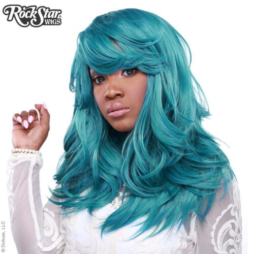 perruque turquoise drag queen